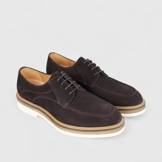 Fabino Men's (UK5 TO UK12) Chunky Sole Suede Lace Up M3220184 Chocolate FB17