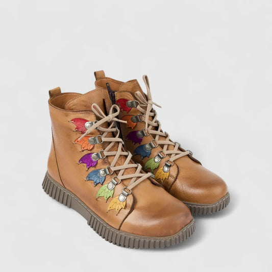 Karyoka Ladies Leather Comfort Ankle Boot 7010 Tan KB41