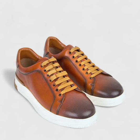 Formales Men's Leather Sneaker FM2025-848 Tan FK13