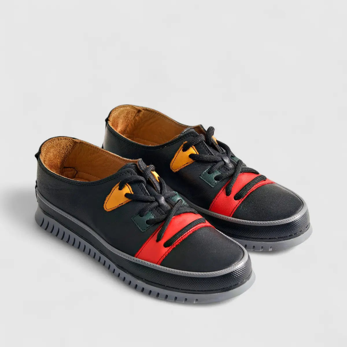 Karyoka Comfort Leather Casual 5015 Black Oxfords | familyshoecentre