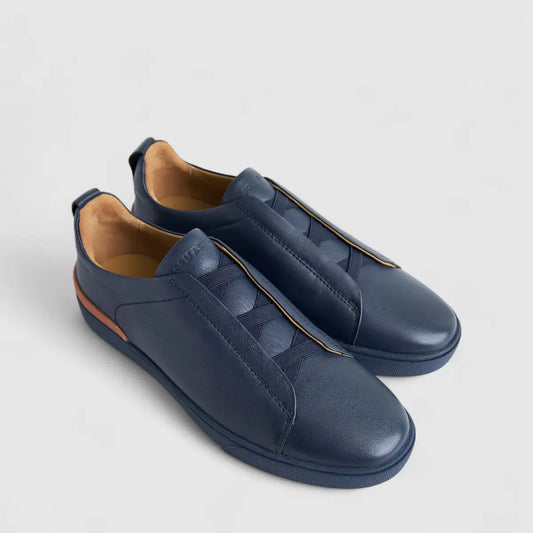 Formales Men's Leather Sneaker FM2025-826 Navy FK54