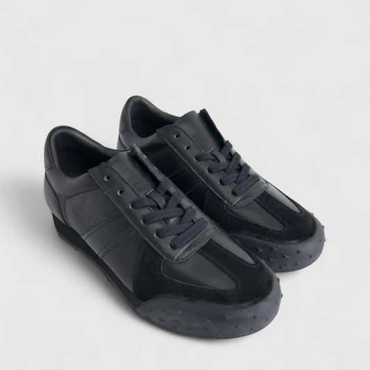 Bulletti Men's Leather Sneaker F2305978 Milo Black Mono BK14