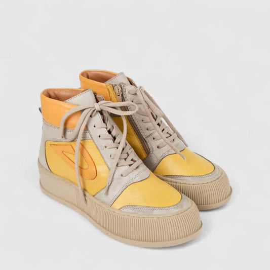 Karyoka Ladies Leather Comfort Ankle Boot 7030 Orange Multi KB40