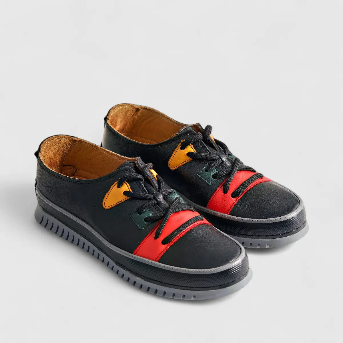 Karyoka Comfort Leather Casual 5015 Black Oxfords | familyshoecentre