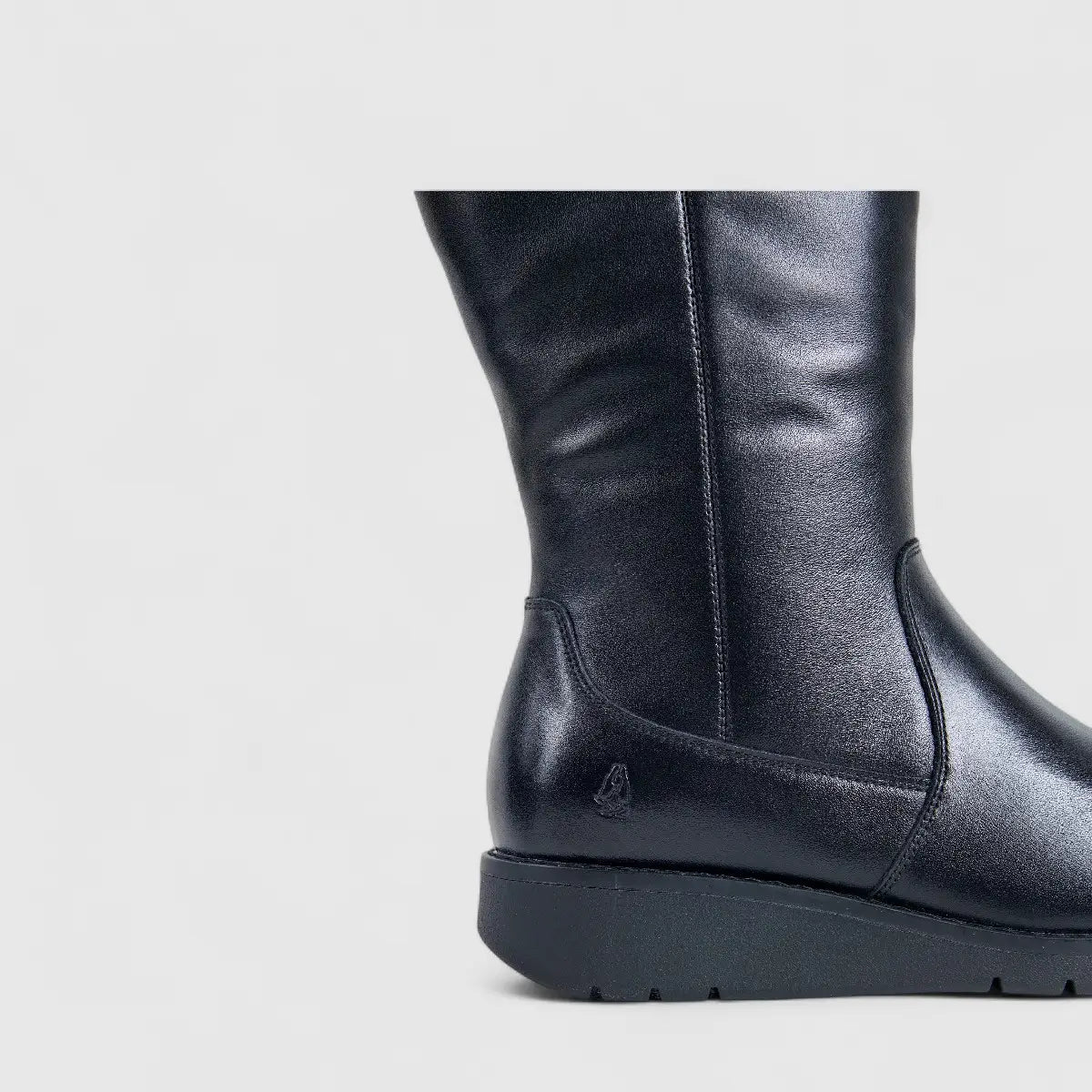 Hush Puppies Luna Leather Long Boot Black 01402 DB28 Boots | familyshoecentre