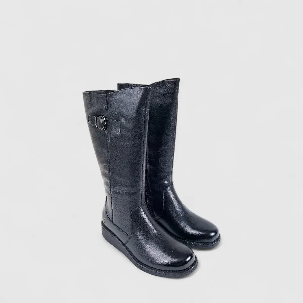 Hush Puppies Luna Leather Long Boot Black 01402 DB28 Boots | familyshoecentre