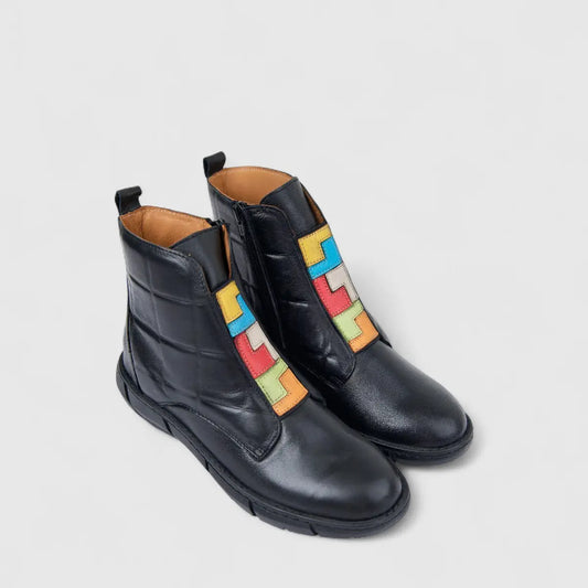 Karyoka Ladies Leather Comfort Ankle Boot 3804 Black KB37