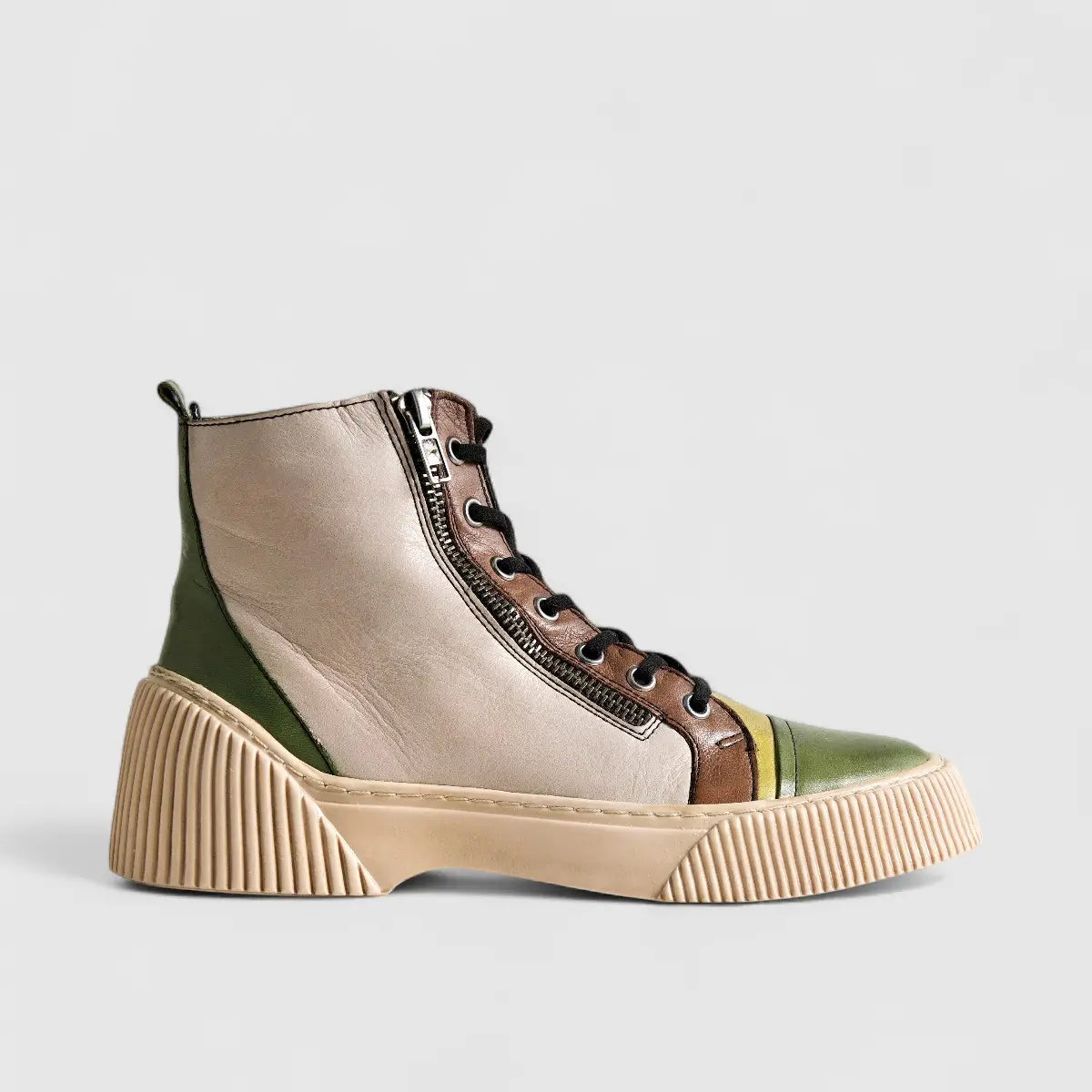 Karyoka Comfort Leather Boots 3142 Beige Multi – familyshoecentre