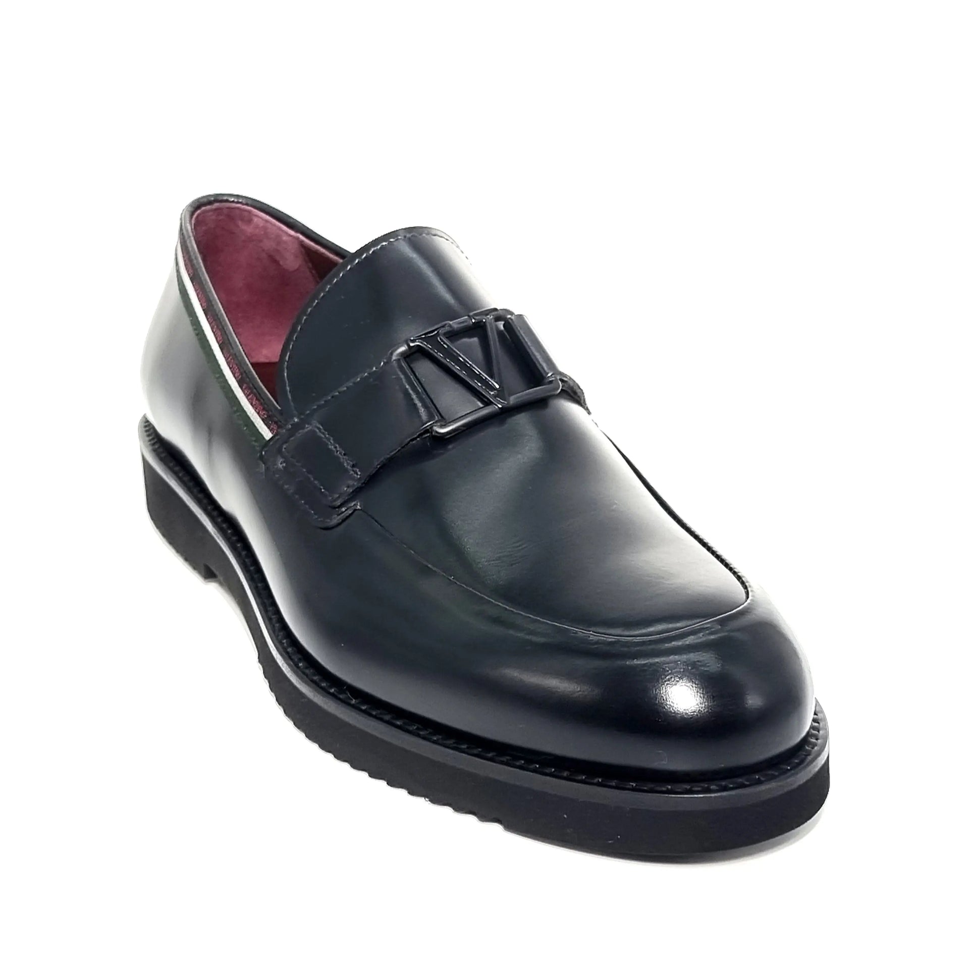 VALENTINO 19650 BLACK SLIP ON Loafers | familyshoecentre