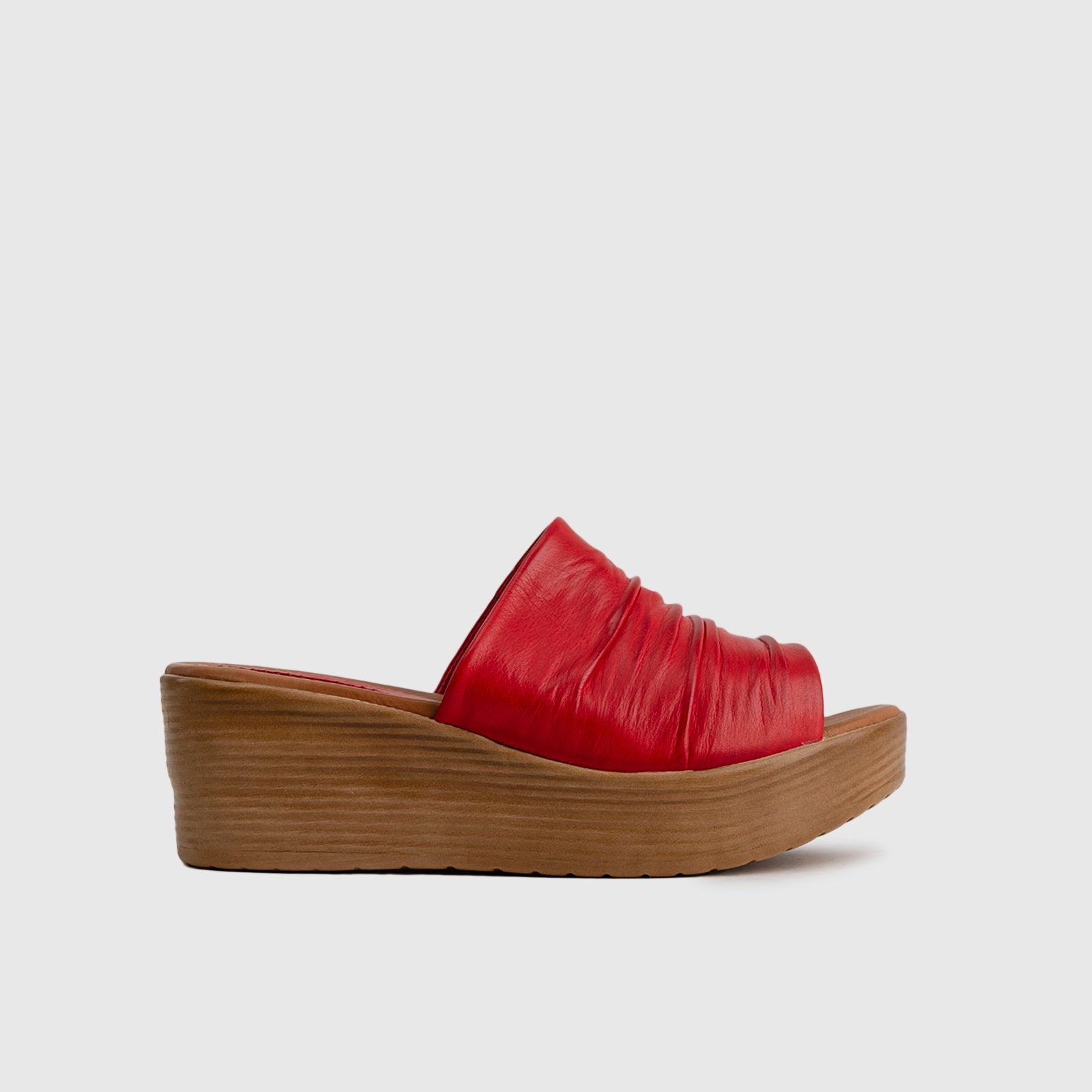 Red leather clearance wedges