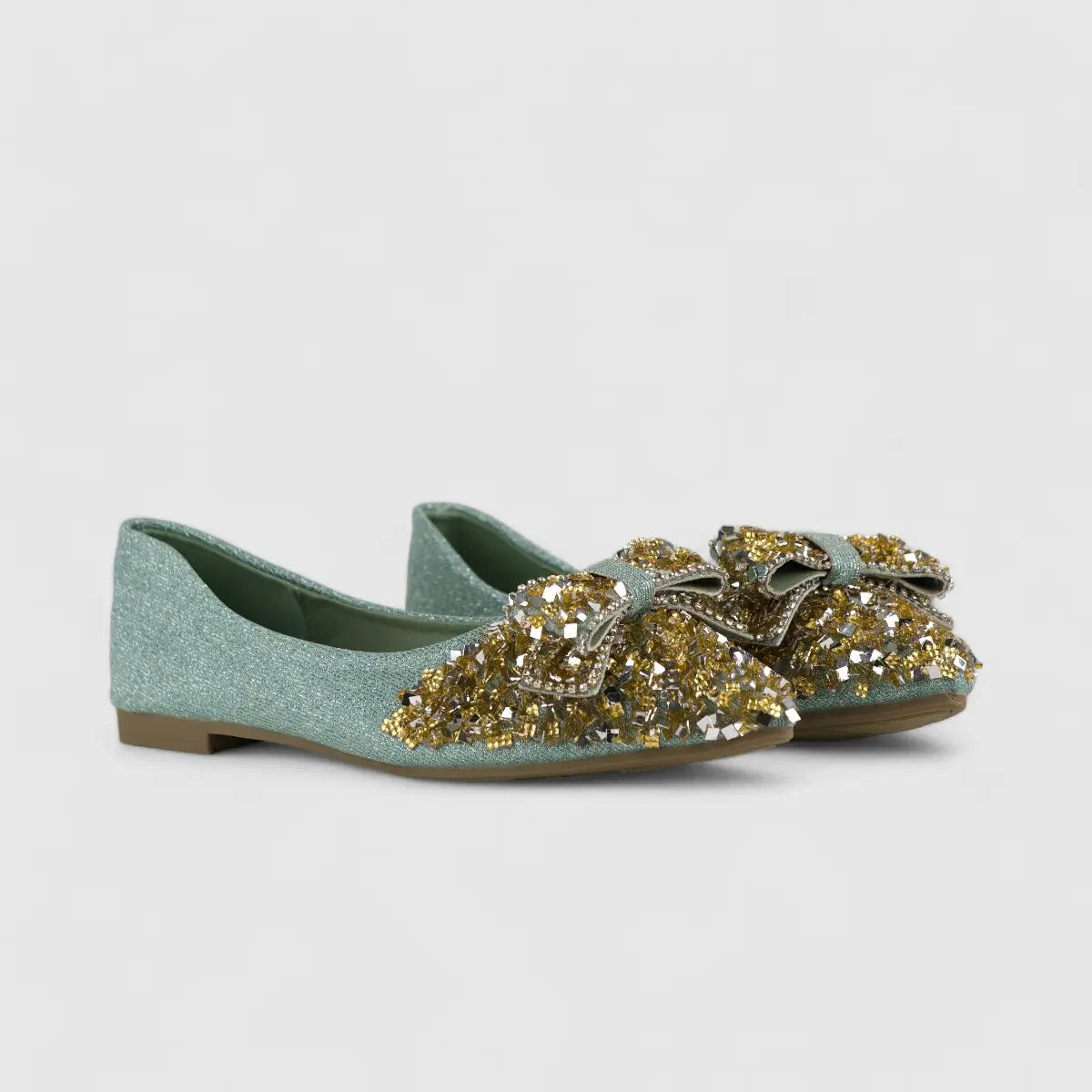 Bulbul Bling Pump Green HAR020 Pumps | familyshoecentre
