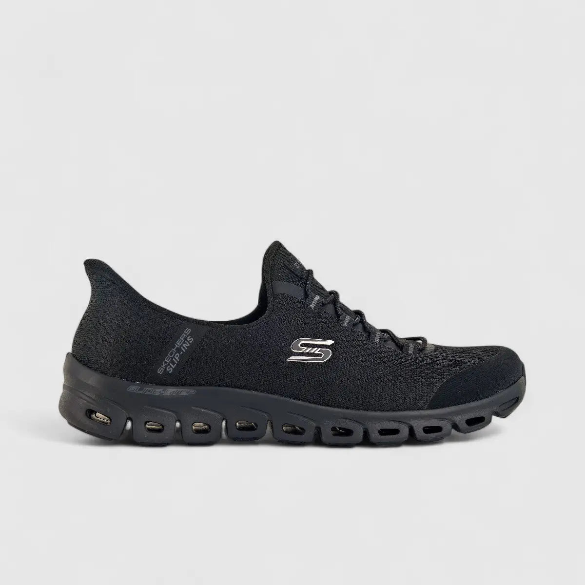 Skechers Ladies Comfort Slip In Sneaker Glide Step 104547 Black SW73