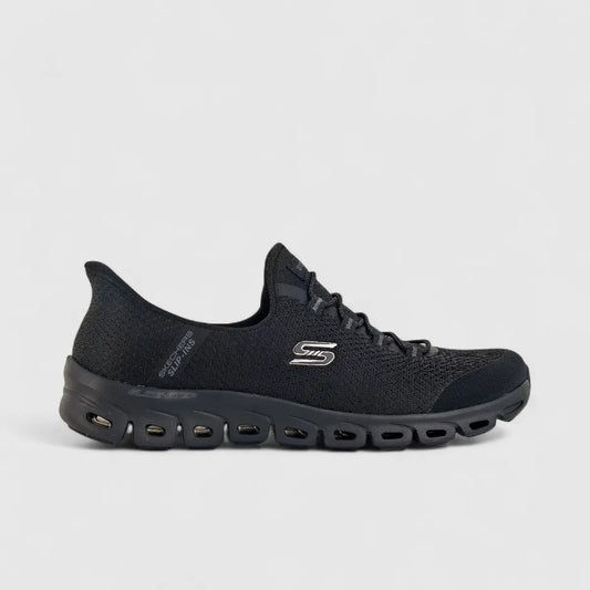 Skechers Ladies Comfort Slip In Sneaker Glide Step 104547 Black SW73