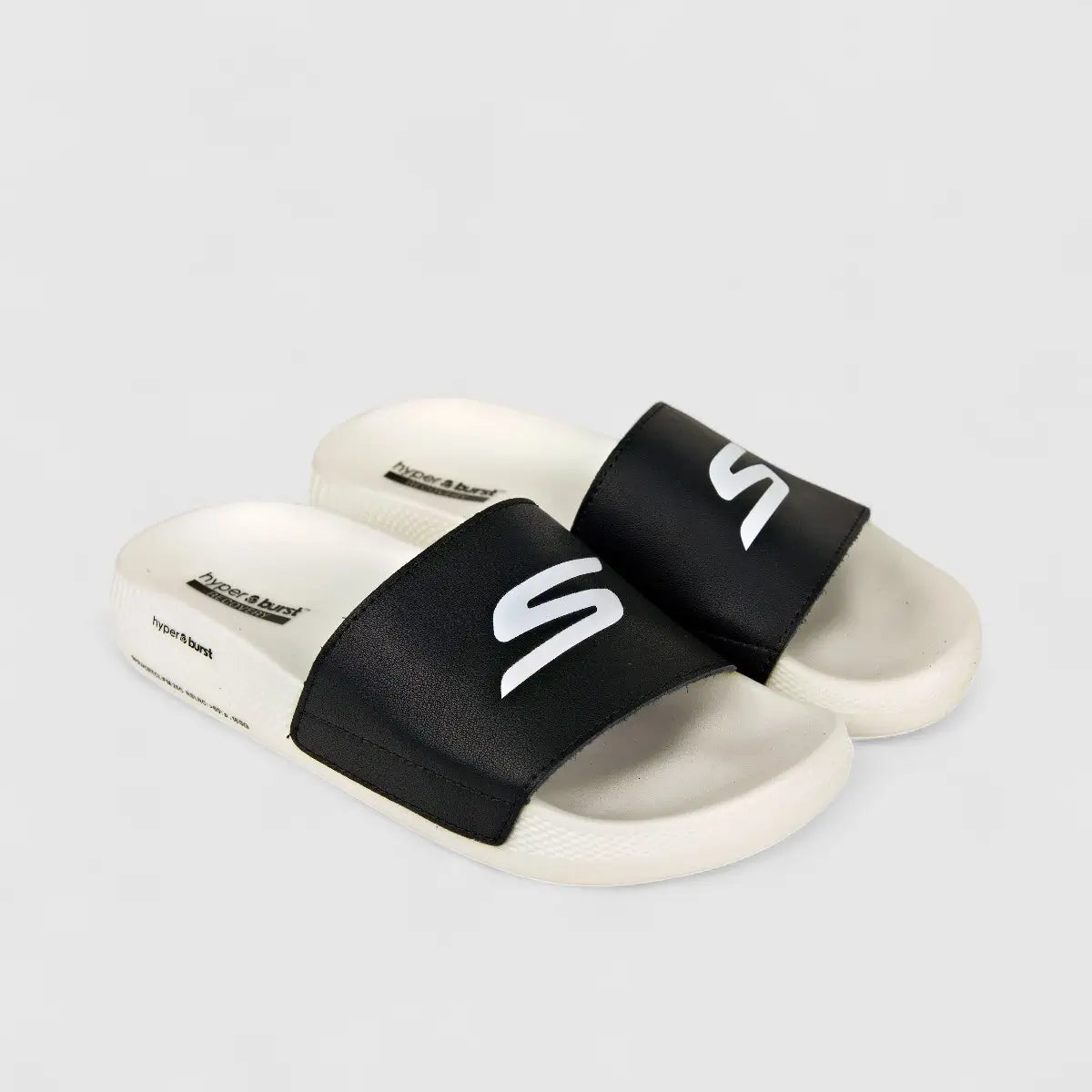 Skechers Ladies Comfort Hyper Slide 130022 Black/White SW65