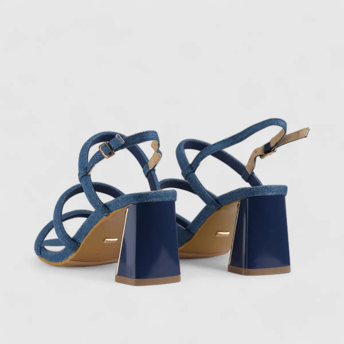 Bulbul Block Heel Sandal Blue CAR5018 Heels | familyshoecentre