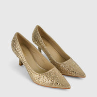 Bulbul Ladies Evening Court Shoe HAR033 Light Gold