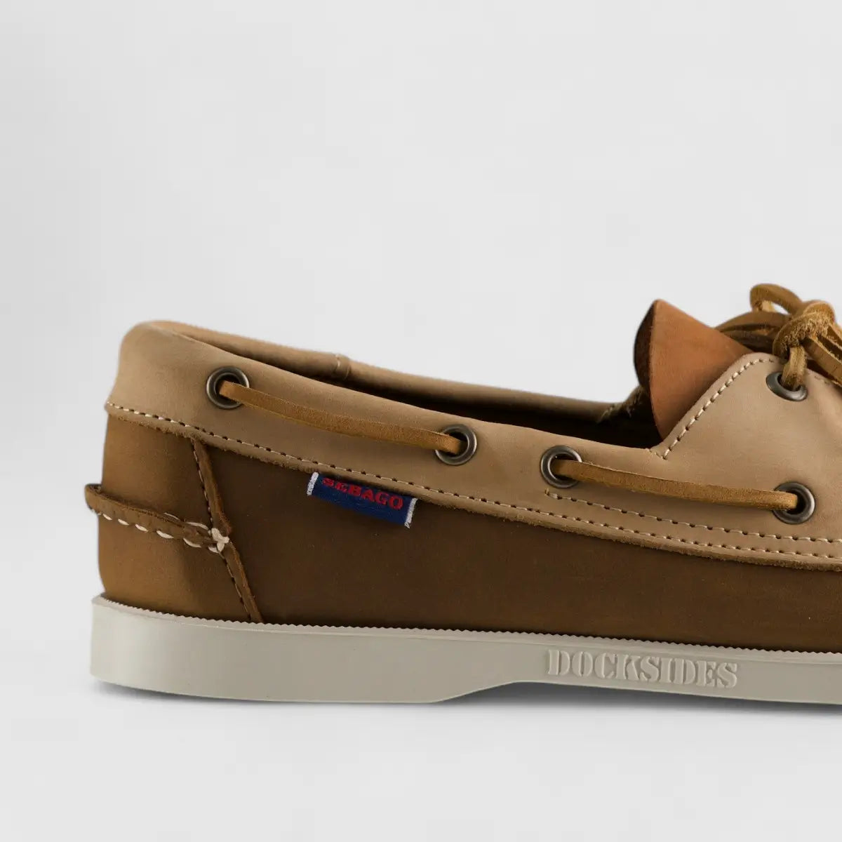 Sebago Portland Spinnaker Nubuck Wax Almond Orange 7002 Loafers | familyshoecentre