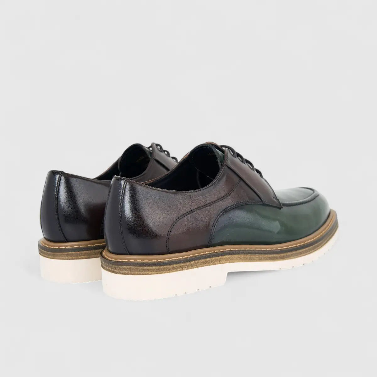 Fabino Men's (UK5 TO UK12) Chunky Sole Leather Lace Up M3220203 Green Multi FB20