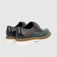 Fabino Men's (UK5 TO UK12) Chunky Sole Leather Lace Up M3220203 Green Multi FB20