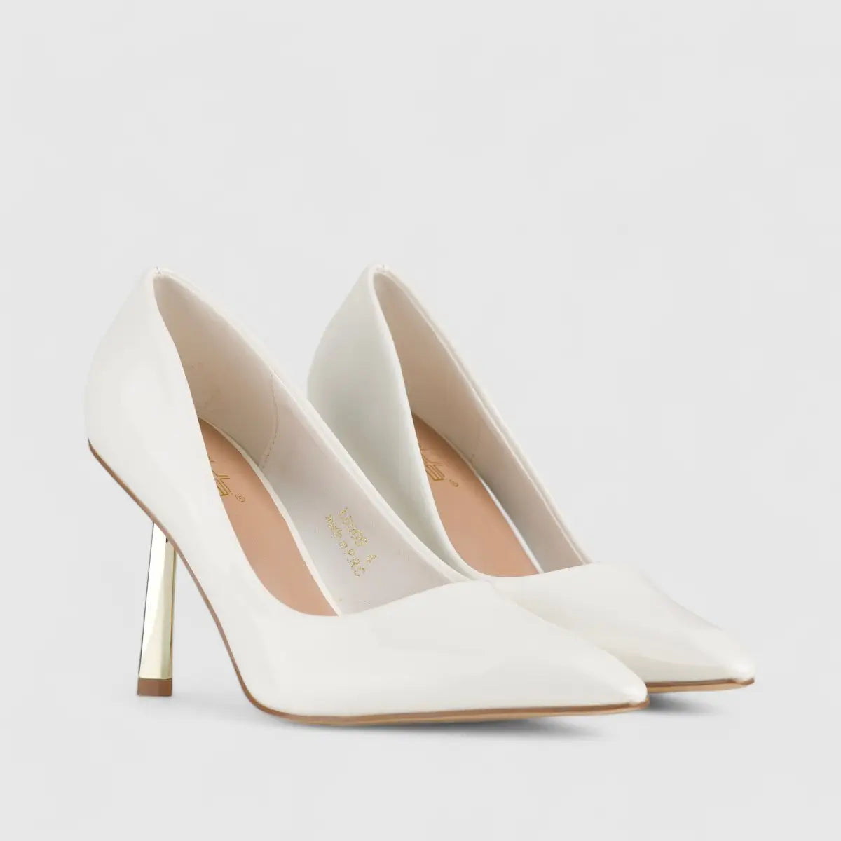 Bulbul Court Shoe White LU005 Heels | familyshoecentre