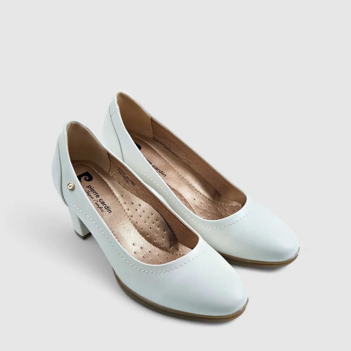 PC Dress Heel Court Shoe White 10755 Heels | familyshoecentre