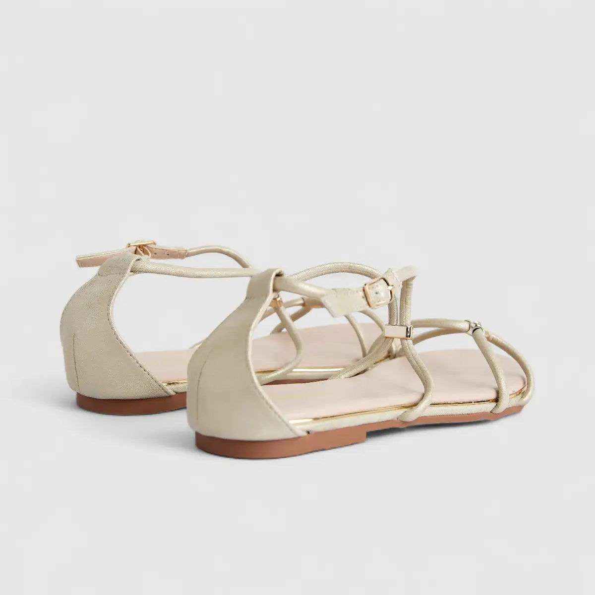 Bulbul Ladies Comfort Sandal Light Gold HAR056