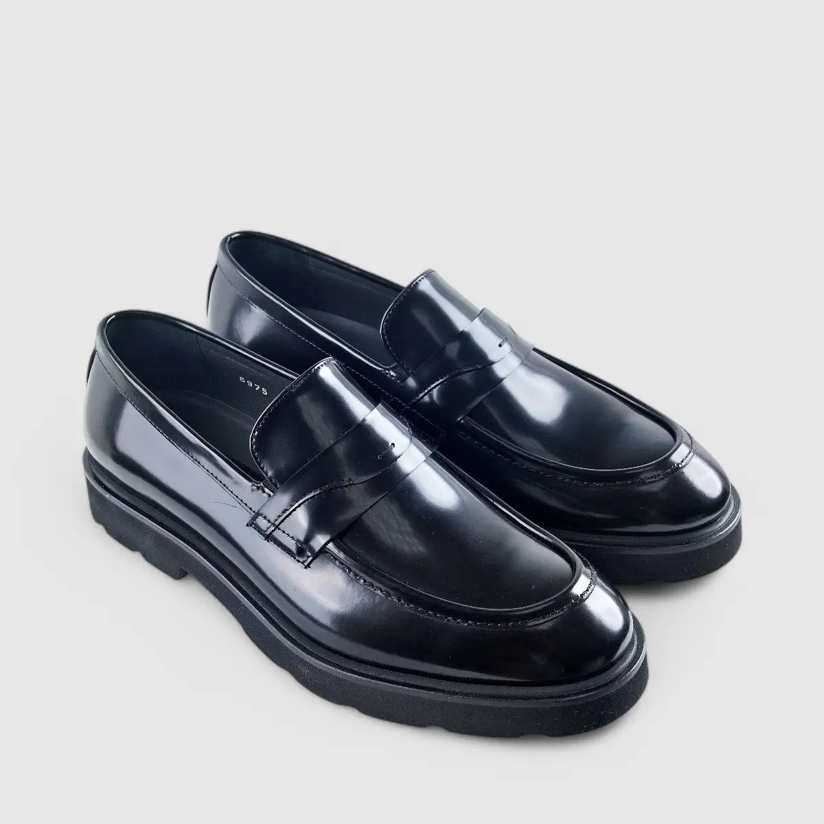 Enrico Cavalli Chunky Sole Dress Loafers 6975 Black Loafers | familyshoecentre