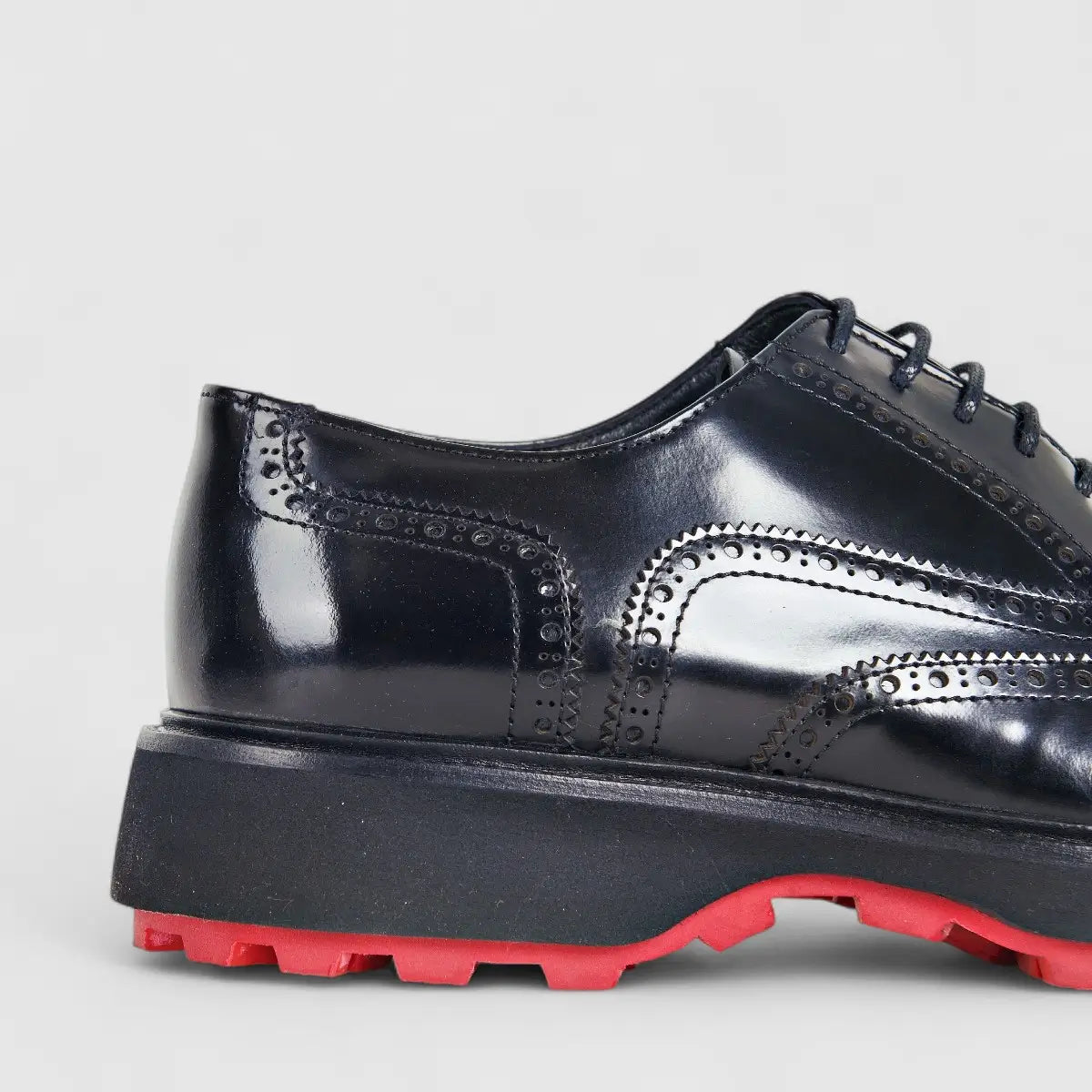 Formales Men's Leather Chunky Sole Lace Up Brouge 6849 Black FC115