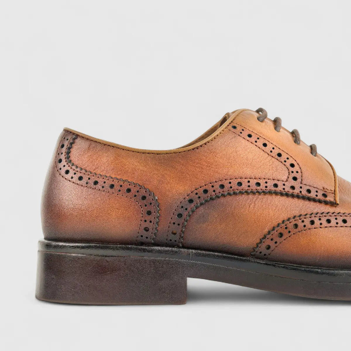 Babucci Men's Leather Chunky Sole Lace Up K27BX2024-1C BAB011 Tan