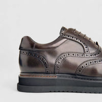 Formales Unisex (UK3 TO UK13) Chunky Sole Lace Up Brouge FM24326-1 Olive FK3