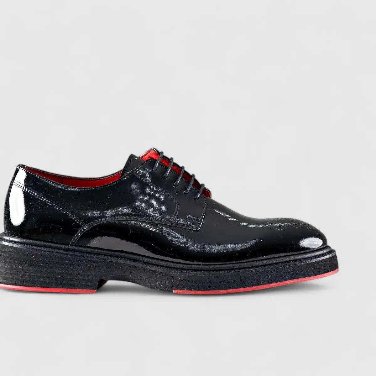 Chunky Sole Dress Oxfords Black Patent 0234 No Stud FC37