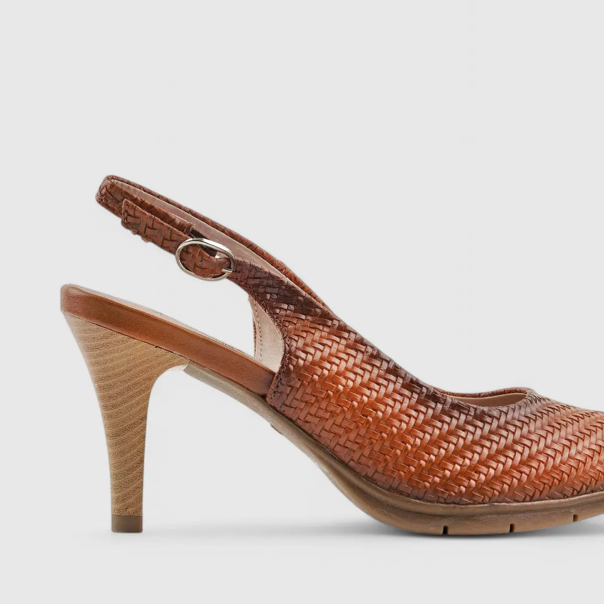 Soft Style By Hush Puppies Utara Sling Back Court Tan  01536 Heels | familyshoecentre