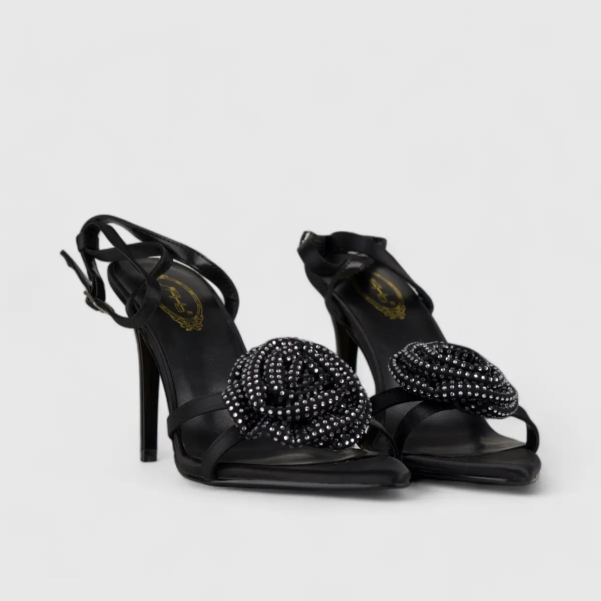 Bulbul Stiletto Heel Sandal Black CAR5030 Heels | familyshoecentre