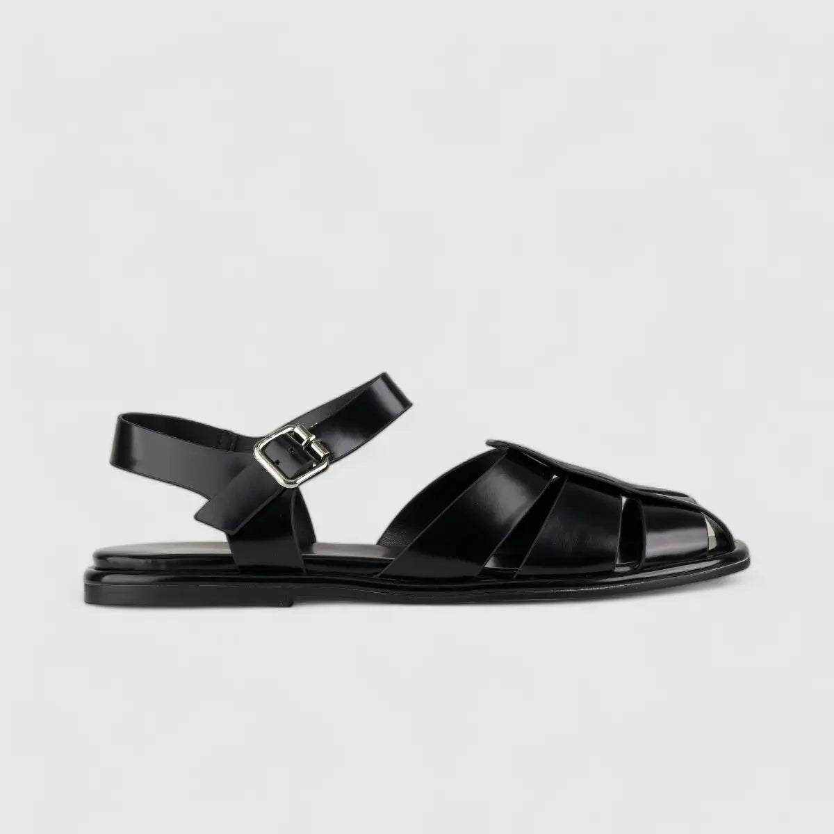 Bulbul Flat Sandal Black Car5006