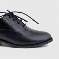 Bulbul Ladies Leather Lace Up Shoe Black LSF-02
