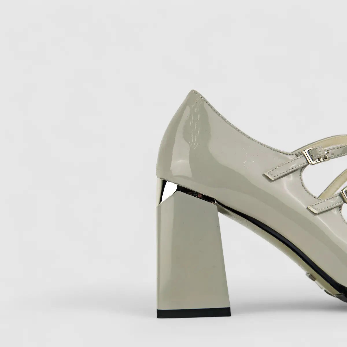 Bulbul Ladies Block Heel Shoe CAR-012 Grey