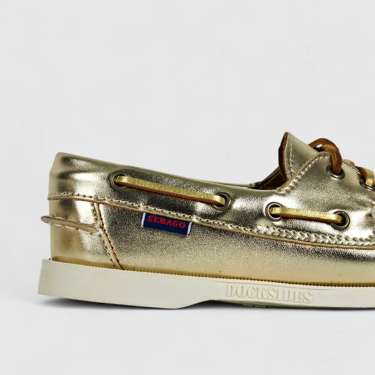 Sebago Ladies Docksides Portland Met 989 Gold SD2