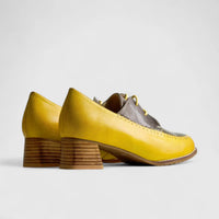 Bulbul Leather Lace Up Yellow/Brown HA2510 Loafers | familyshoecentre