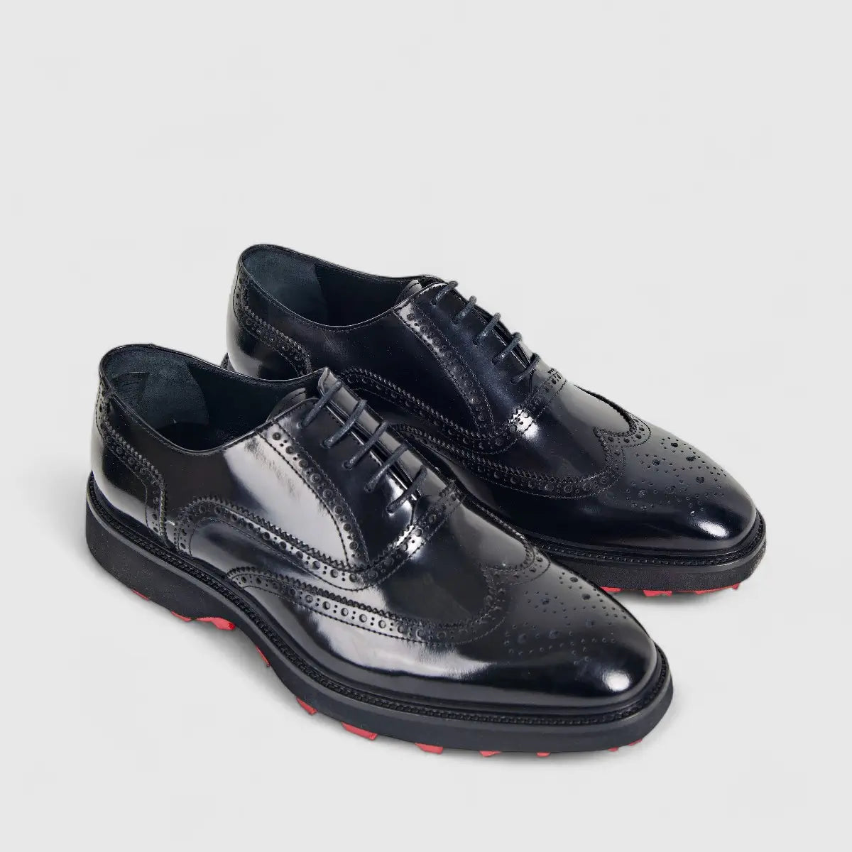 Formales Men's Leather Chunky Sole Lace Up Brouge 6849 Black FC115