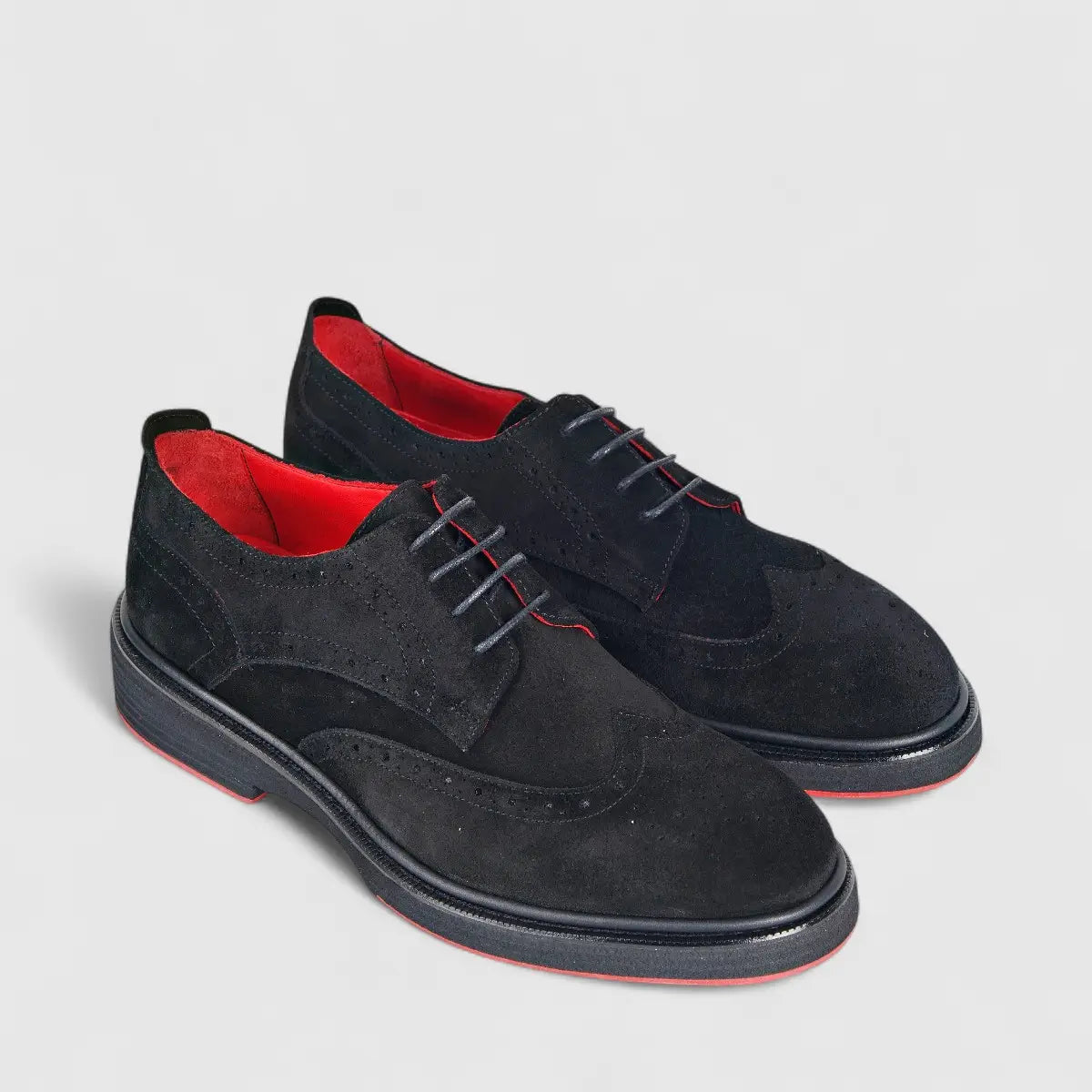 Formales Men's Chunky Sole Lace Up 4116 Black Suede FC119