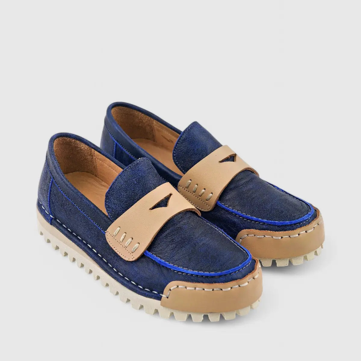 Modelle Leather Casual Sneaker Blue 29821 Sneakers | familyshoecentre