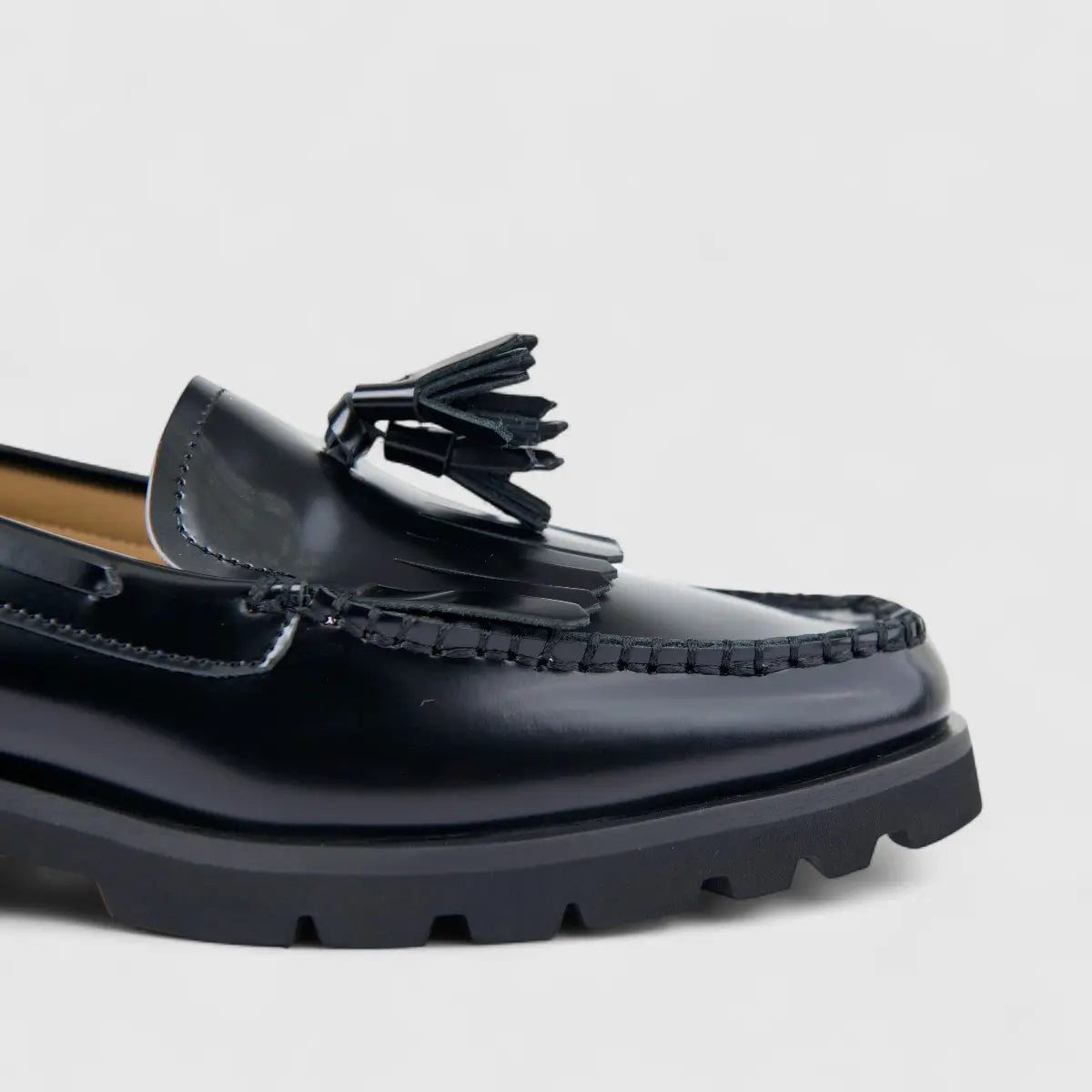Morbido Ladies Leather Loafer Black PON027
