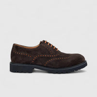 Formales Men's Suede Chunky Sole Lace Up FY266001 Coffee FD12
