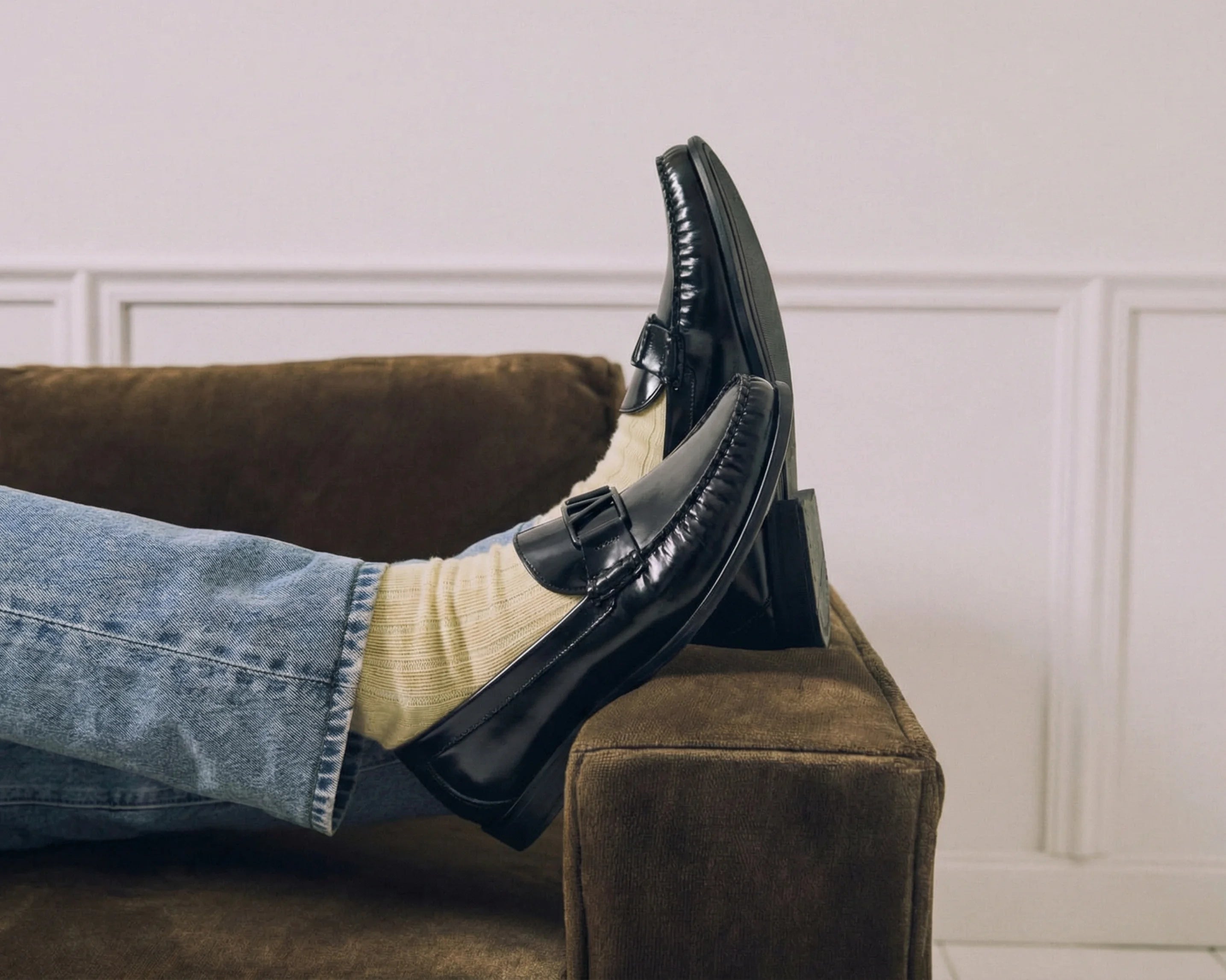 Bass Men's Loafer Weejun Larson Moc Penny BA11010 Mid Brown BF9