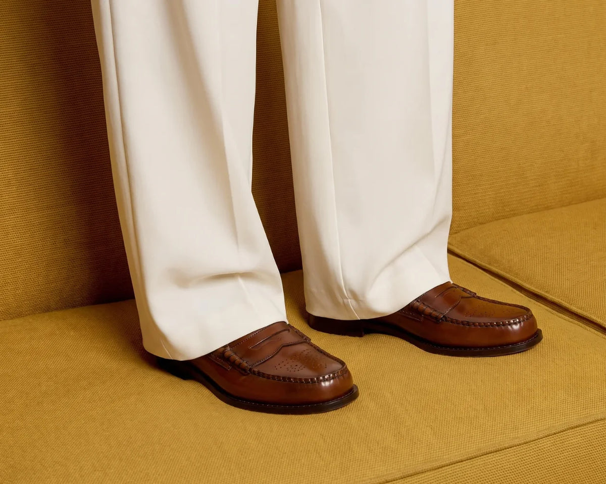 Barker Men's Dress Slip On Samuel 61.BGS518A loafer shoe in black patent leather, featuring a metallic bit detail.