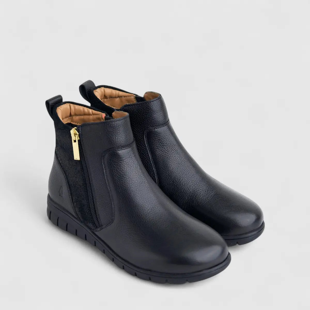 Hush Puppies Ladies Leather Ankle Boot Aurelia HPL01495 Black DB35