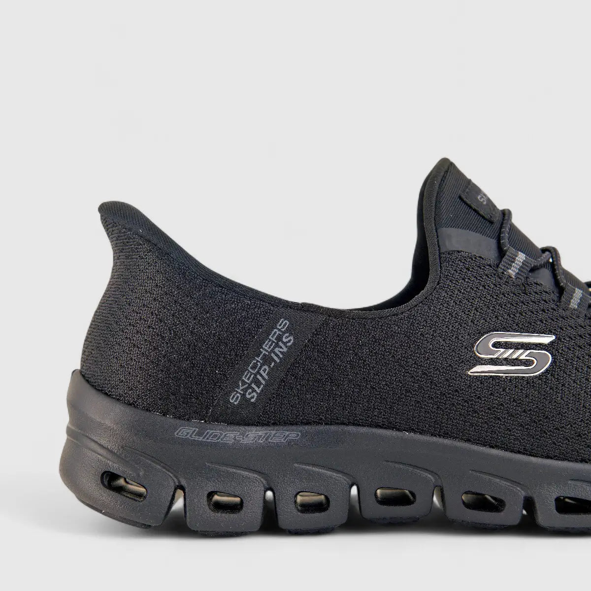Skechers Ladies Comfort Slip In Sneaker Glide Step 104547 Black SW73