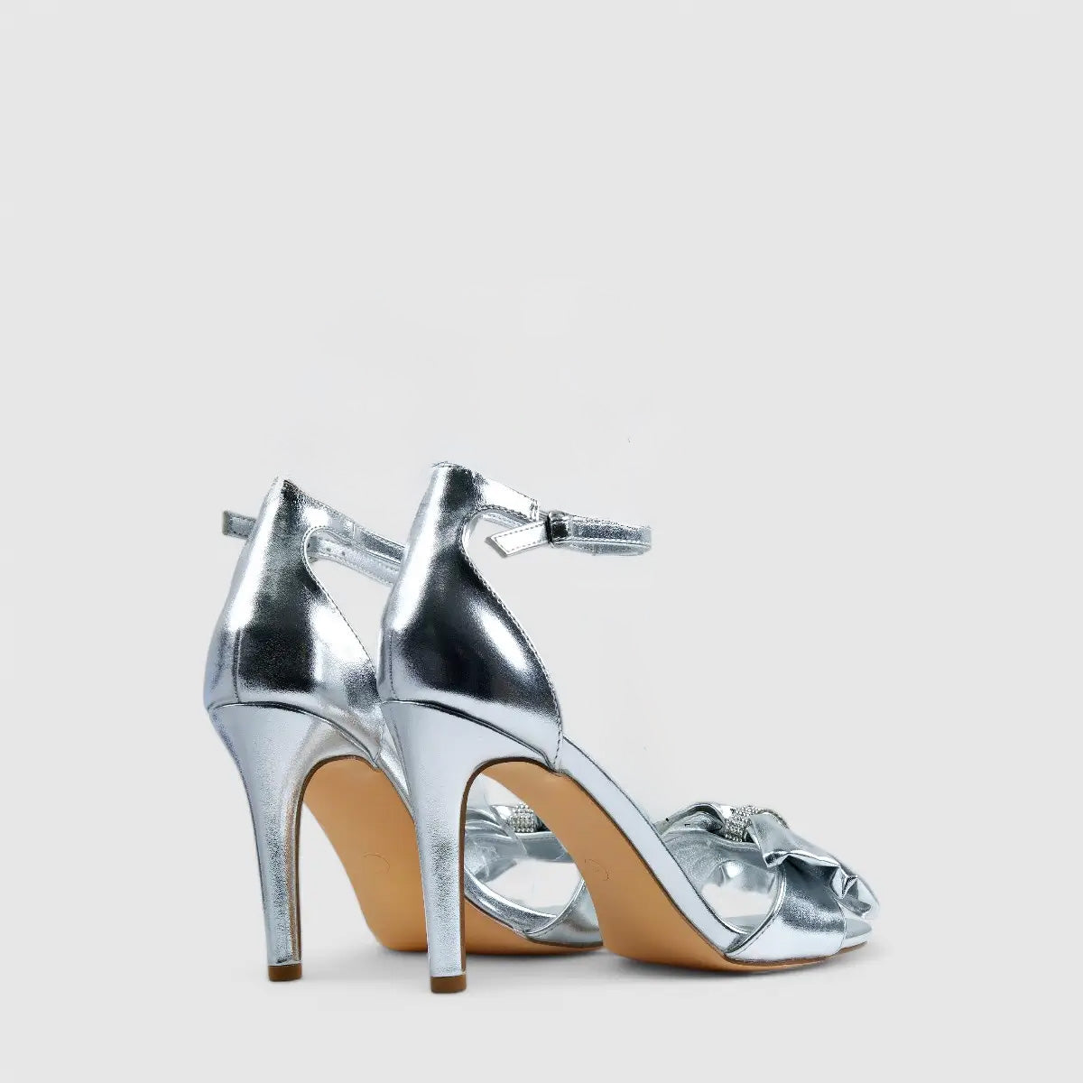 Footwork Dress Block Heel Evening Sandal Silver 01683