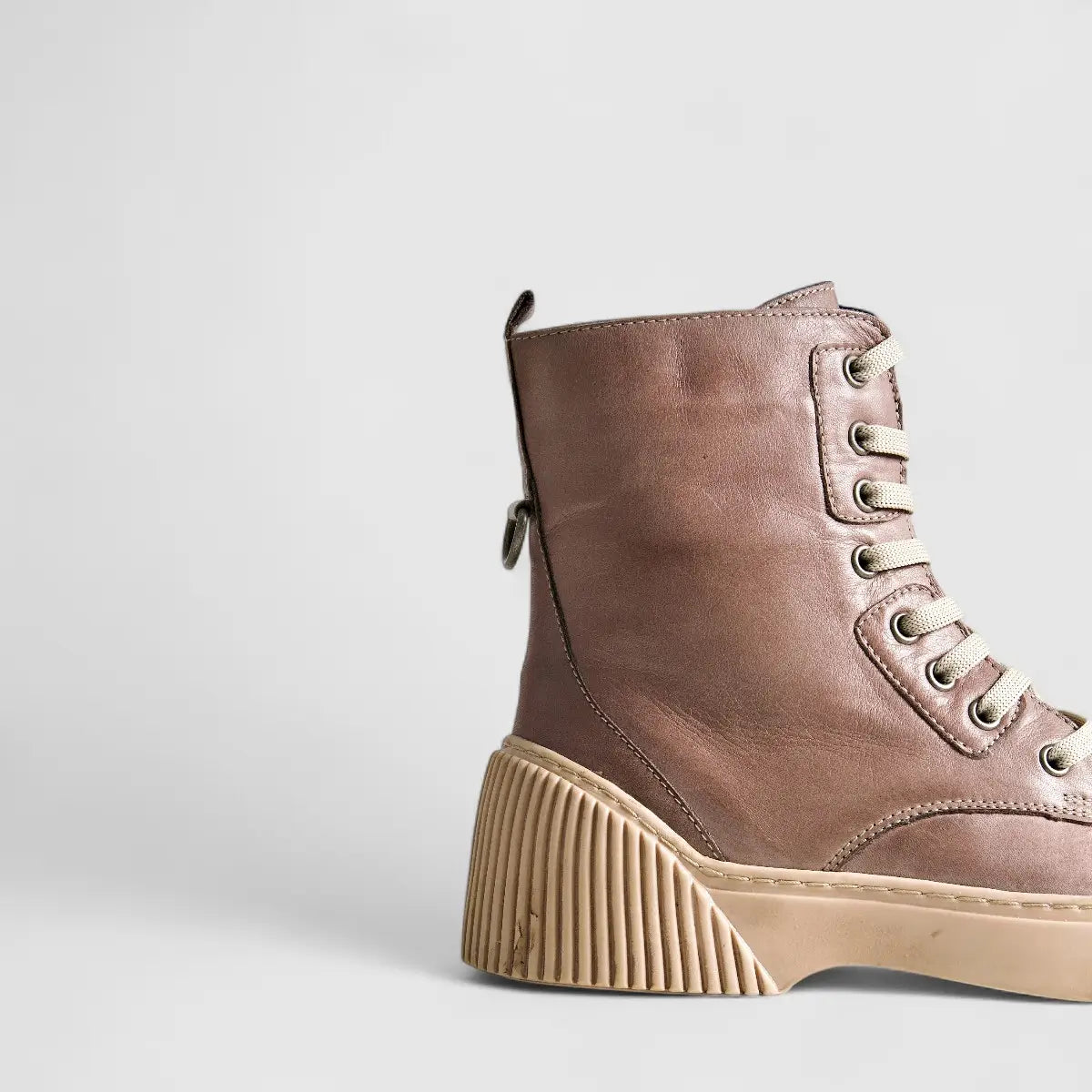 Karyoka Comfort Leather Boots 3107 Beige Boots | familyshoecentre
