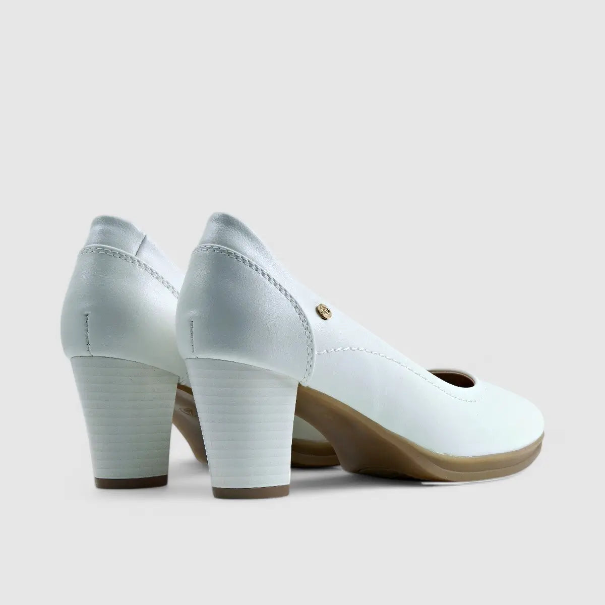 PC Dress Heel Court Shoe White 10755 Heels | familyshoecentre
